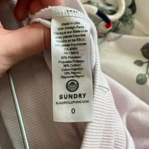 SUNDRY Tie Dye Sweat Set Tapered Joggers Size 0 Extra Small Pink Blue Lounge - Picture 13 of 13